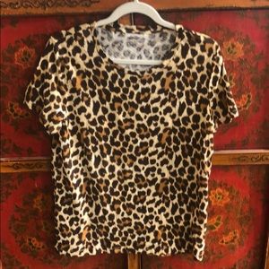 J Crew Vintage Tee. Leopard Print.